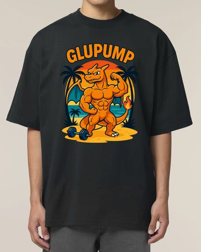 GLUPUMP Oversized Pump Cover Gym Shirt Schwarz – Fun Gym Shirt Herren von Teeflix