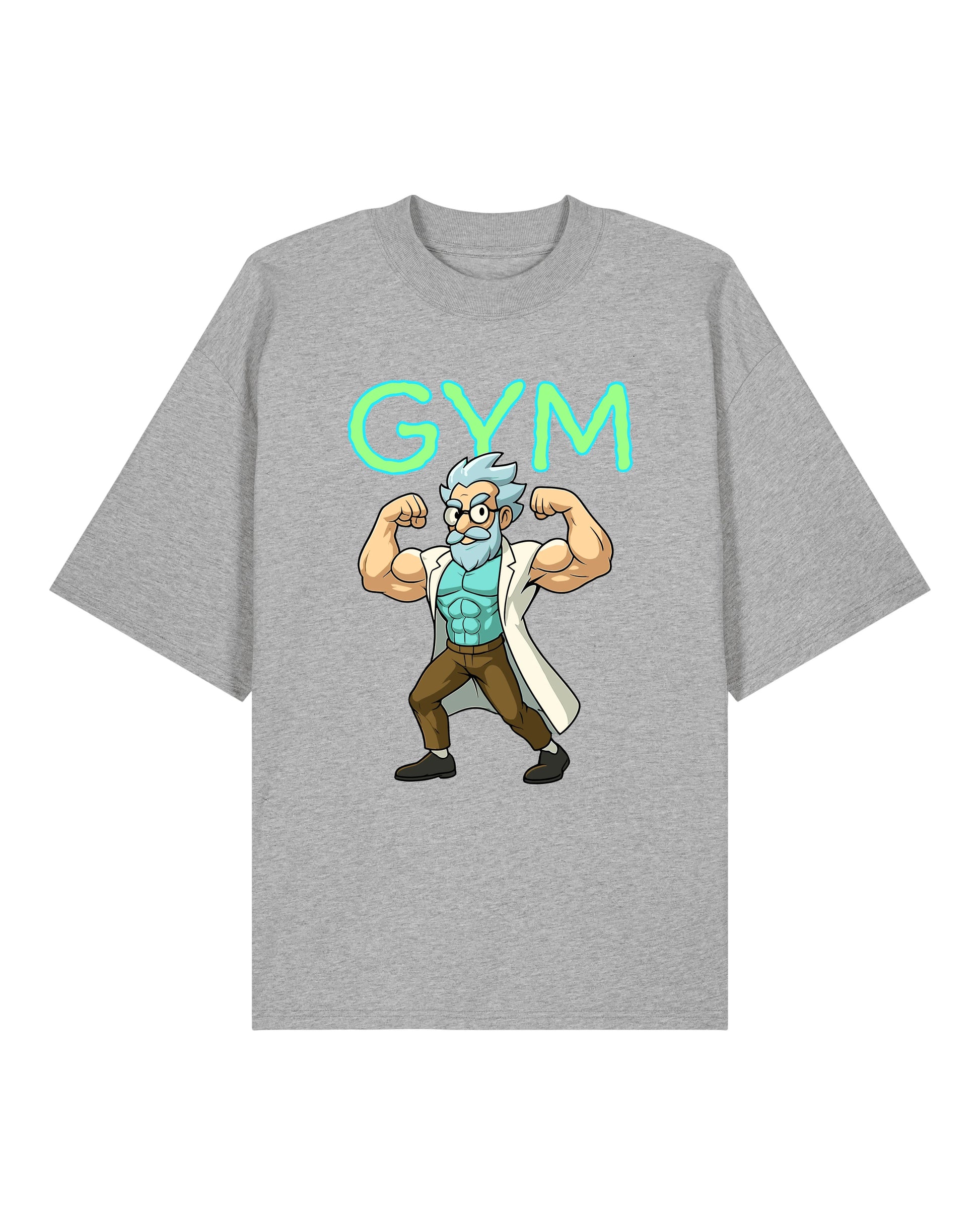 Teeflix GYM Rick Pump Cover Shirt Grau Unisex Oversized Bio-Baumwolle