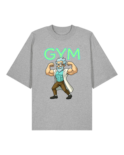 Teeflix GYM Rick Pump Cover Shirt Grau Unisex Oversized Bio-Baumwolle