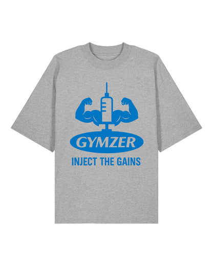 GYMZER Oversize Pumpcover Shirt in Grau – Funny Bodybuilding Shirt mit Fitness-Motiv