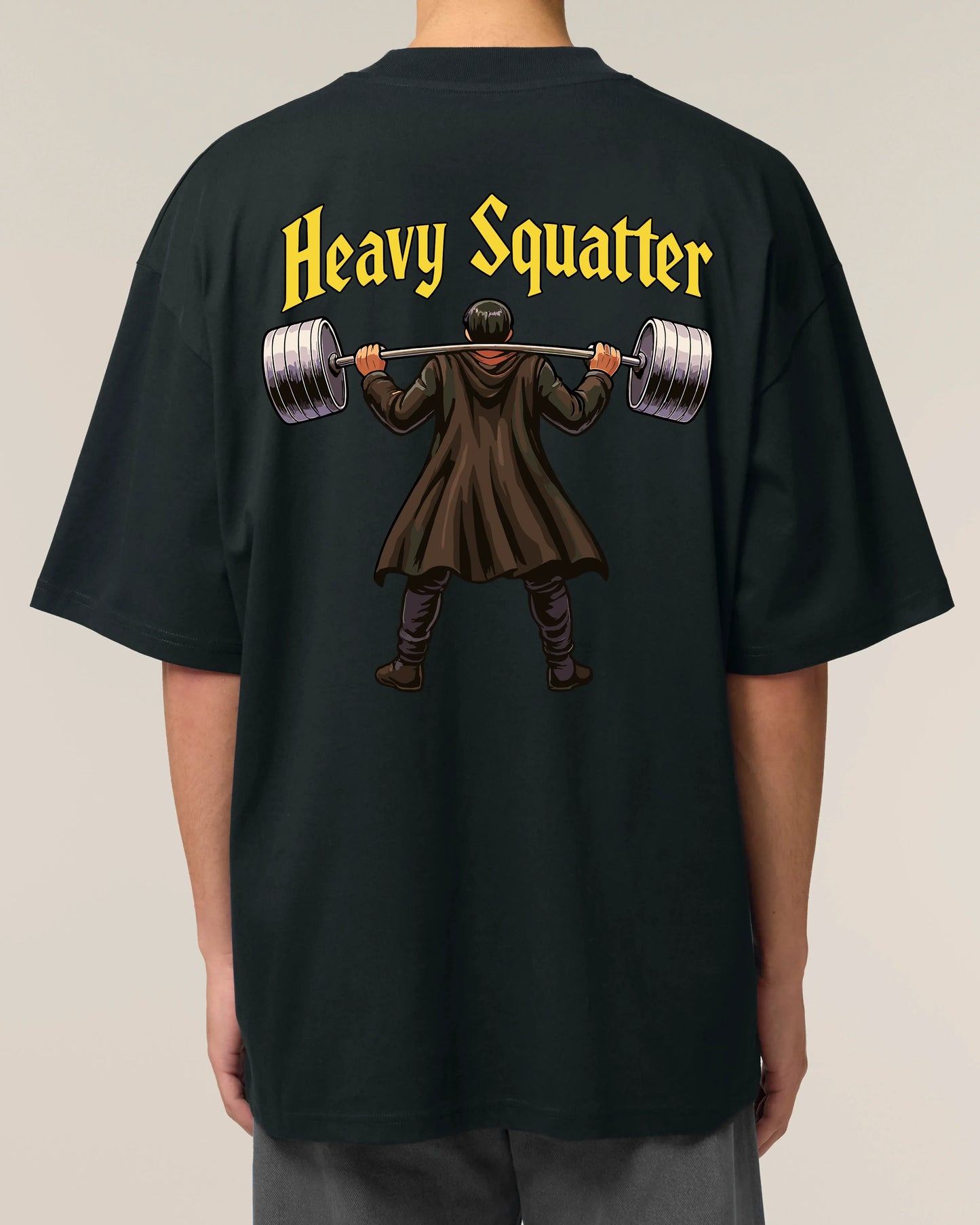 Heavy Squatter Oversized Gym Shirt Schwarz | Teeflix Pump Cover Training Shirt