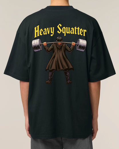 Heavy Squatter Oversized Gym Shirt Schwarz | Teeflix Pump Cover Training Shirt