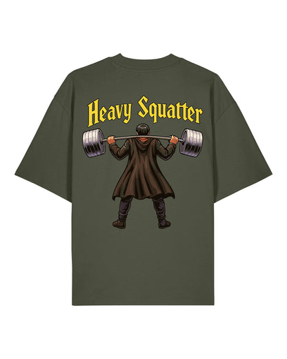 Heavy Squatter Oversized Gym Shirt Grün | Teeflix Workout Oversized Pump Cover
