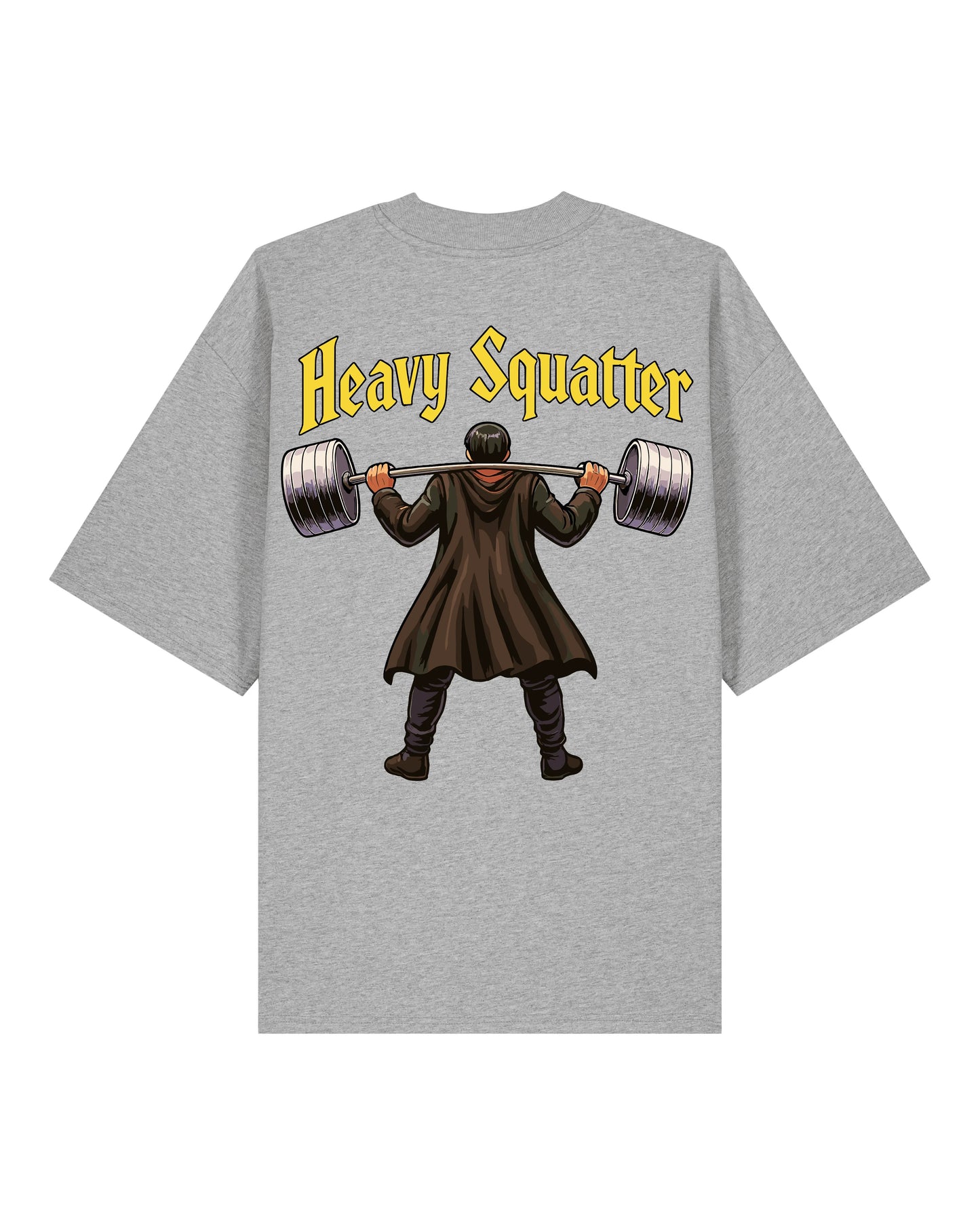 Heavy Squatter Oversized Gym Shirt Grau | Teeflix Lustiges Fitness Pump Cover Shirt
