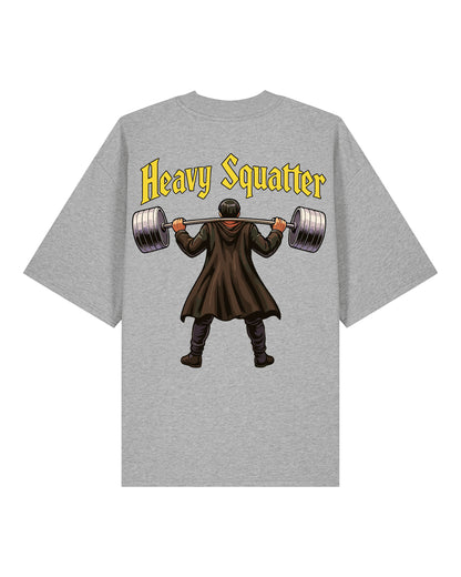 Heavy Squatter Oversized Gym Shirt Grau | Teeflix Lustiges Fitness Pump Cover Shirt