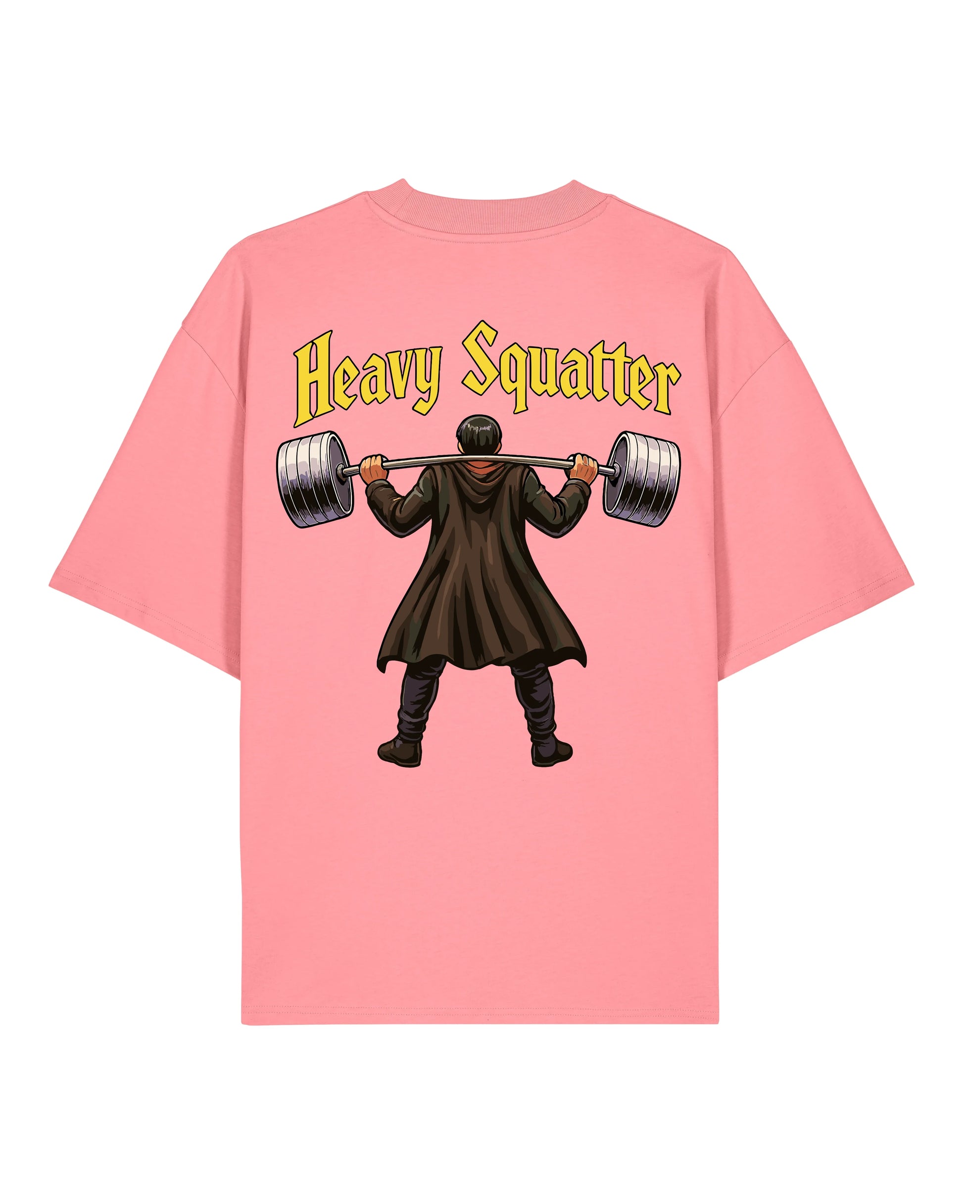 Heavy Squatter Oversized Gym Shirt Rosa Pink | Teeflix Lustiges Oversized Fitness Shirt