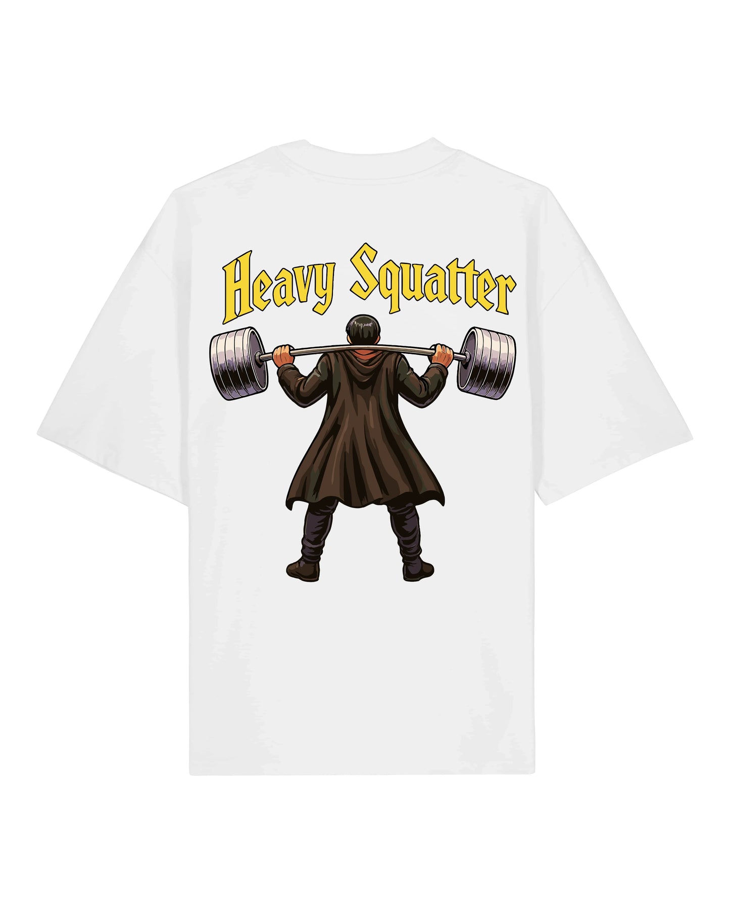 Heavy Squatter Oversized Gym Shirt Weiß | Teeflix Fitness Pump Cover Shirt