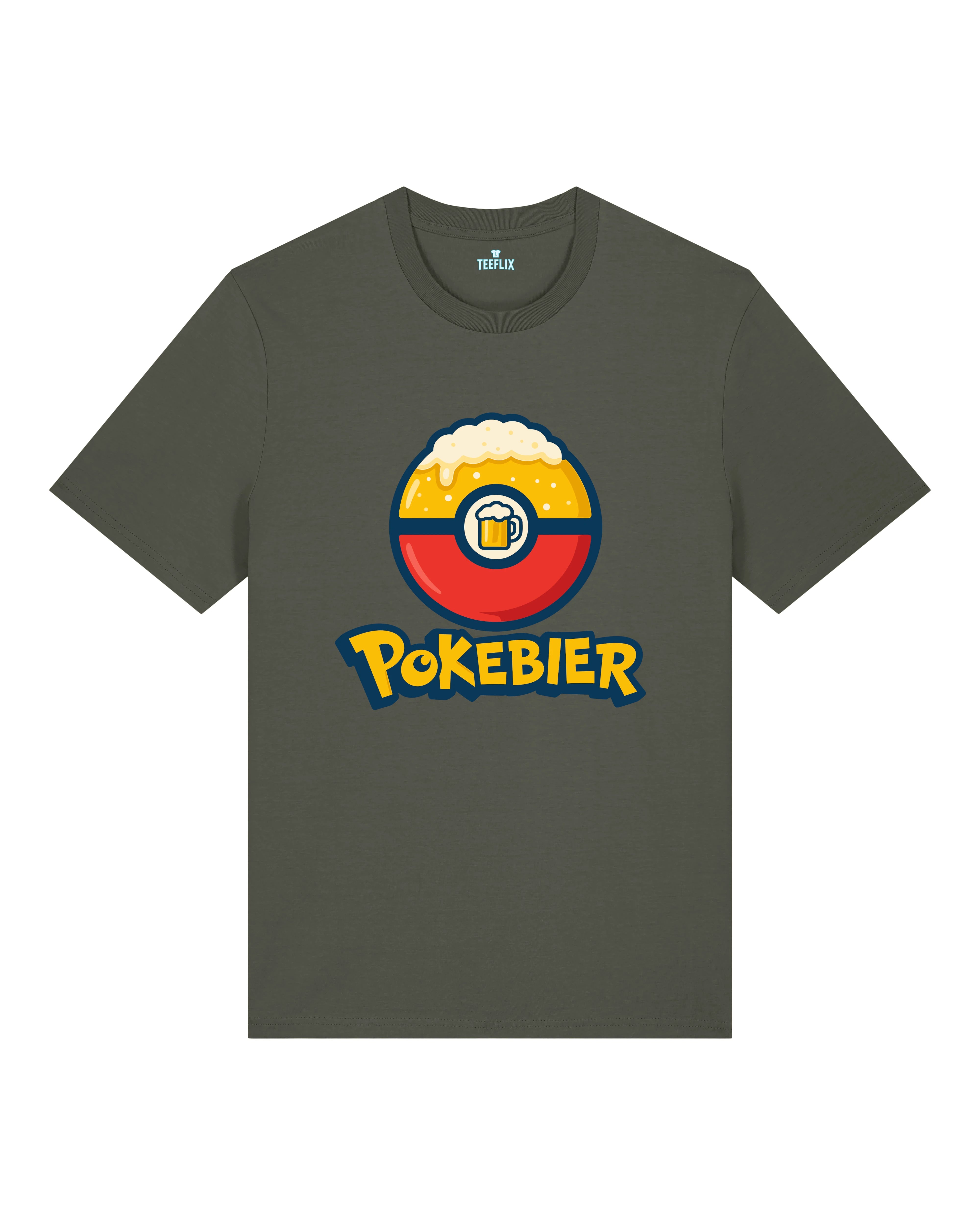 Pokebier T-Shirt Normal Fit | Lustiges Bier Shirt Gaming Parodie | Teeflix
