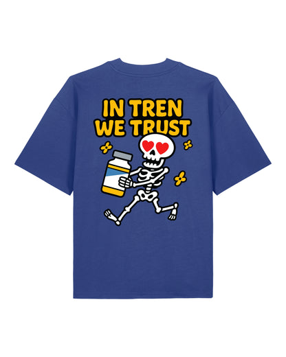 Oversized Training Shirt In Tren We Trust Blau Unisex Pump Cover Teeflix