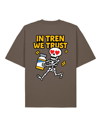 Oversized Pump Cover Shirt In Tren We Trust Braun Lustiges Gym Shirt Teeflix