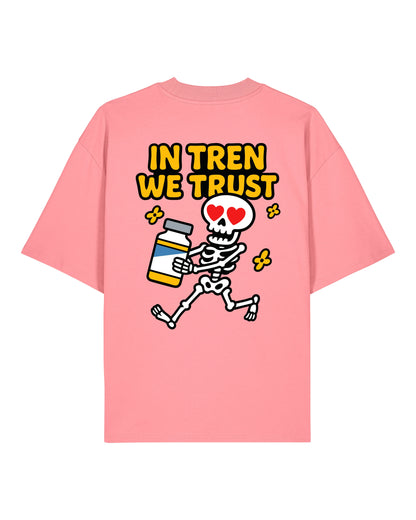 Oversized Pump Cover Shirt In Tren We Trust Rosa Lustiges Fitness Shirt Teeflix