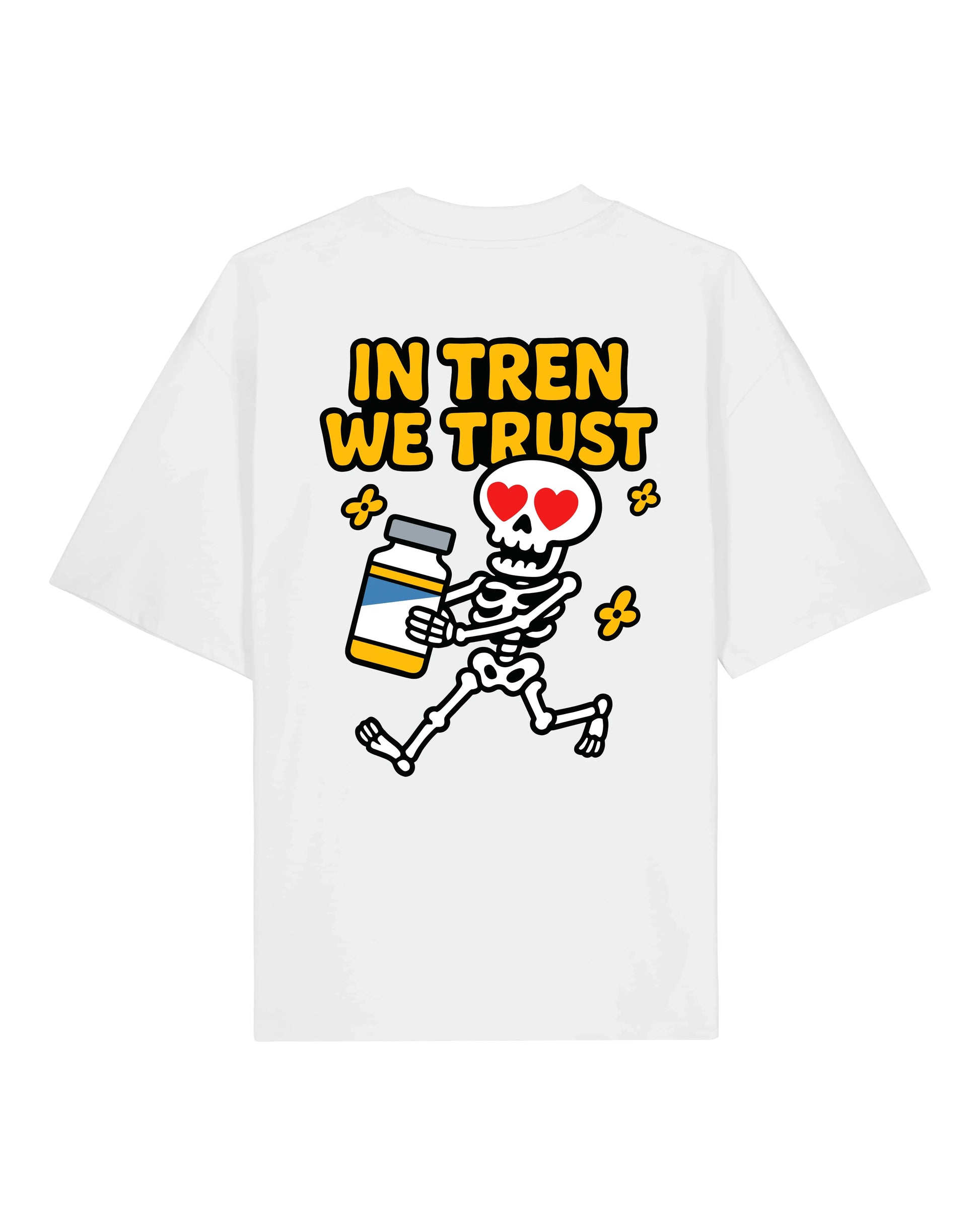 Oversized Pump Cover Shirt In Tren We Trust Weiß Gym Shirt Teeflix Unisex Fitness