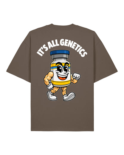 It’s All Genetics Pump Cover Oversized Gym Shirt Braun von Teeflix