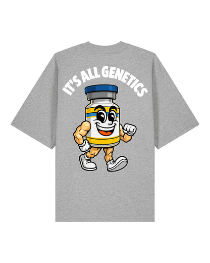 It’s All Genetics Pump Cover Oversized Gym Shirt Grau von Teeflix