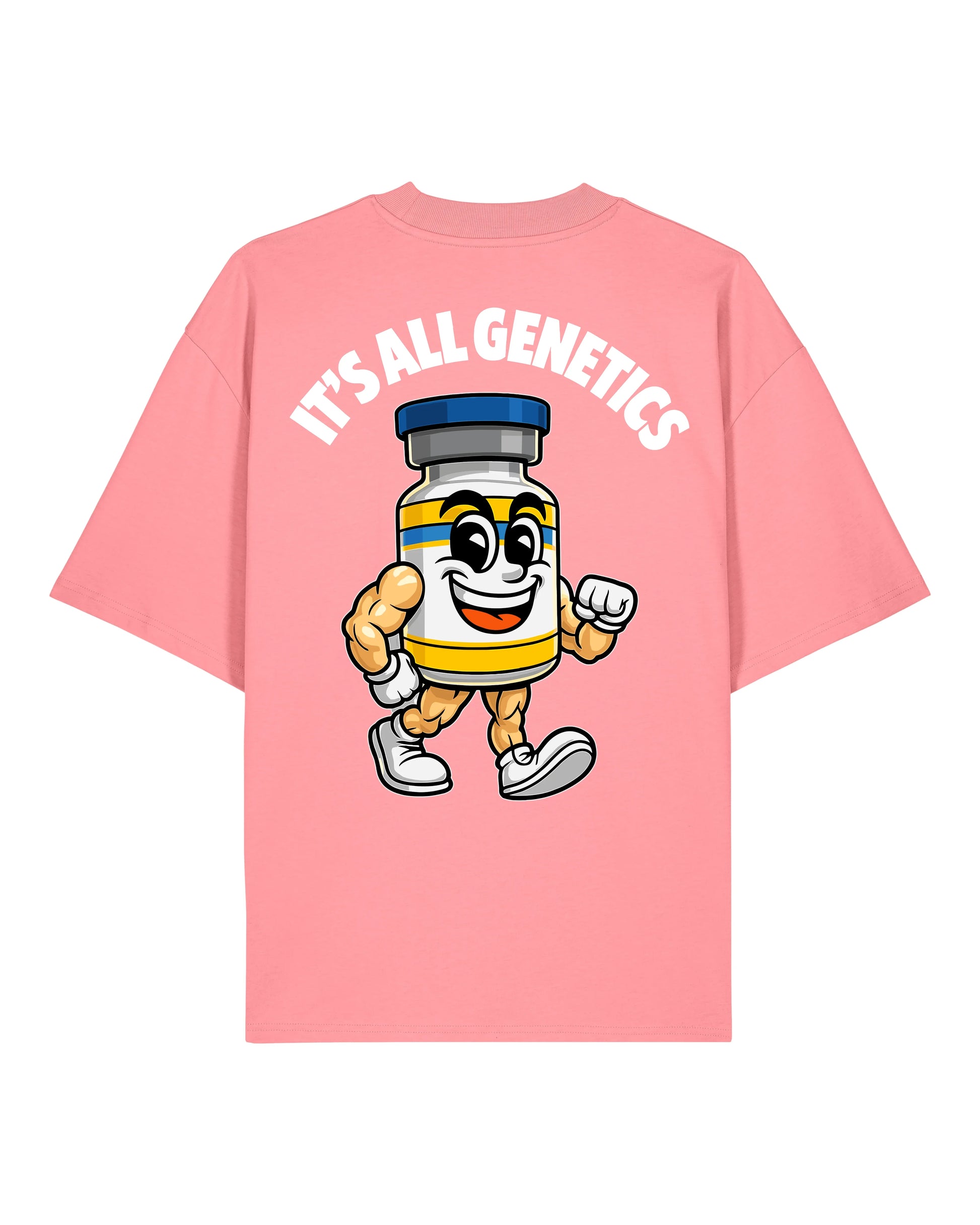 It’s All Genetics Pump Cover Oversized Gym Shirt Rosa von Teeflix