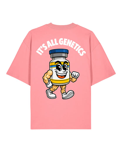 It’s All Genetics Pump Cover Oversized Gym Shirt Rosa von Teeflix