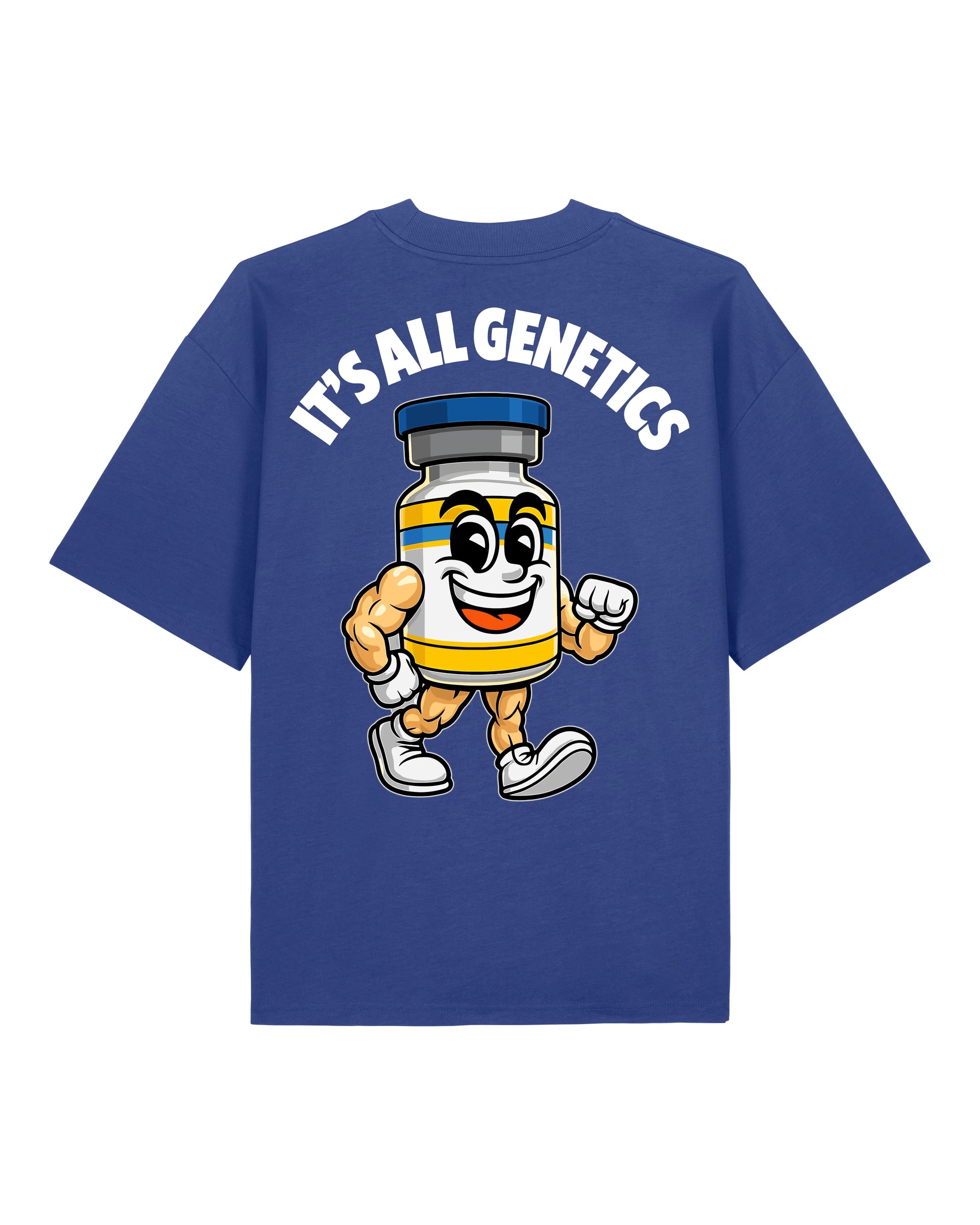 It’s All Genetics Pump Cover Oversized Gym Shirt Royalblau von Teeflix