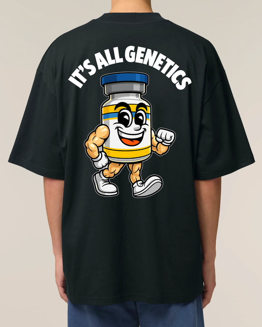 It’s All Genetics Pump Cover Oversized Gym Shirt Schwarz von Teeflix