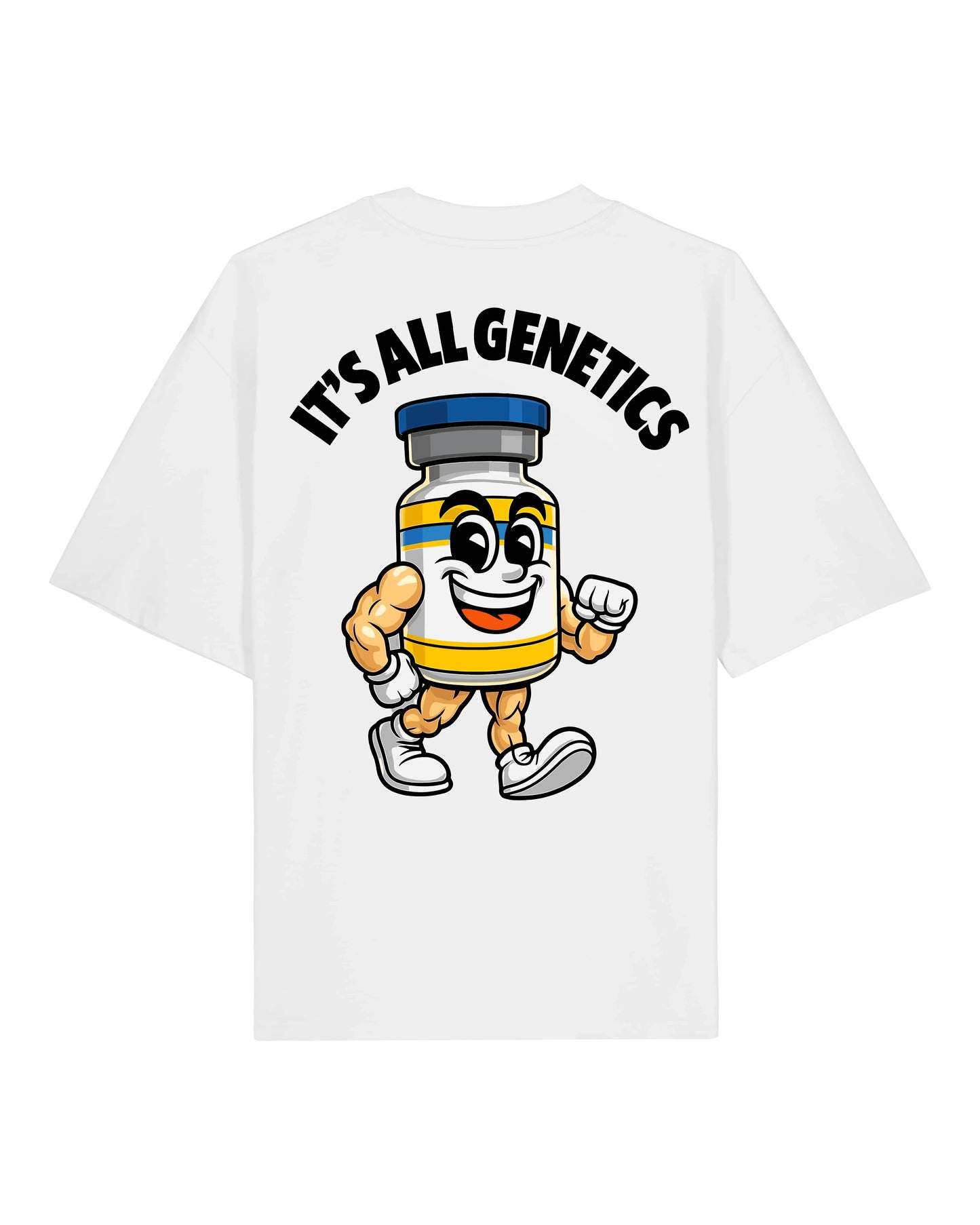 It’s All Genetics Pump Cover Oversized Gym Shirt Weiß von Teeflix