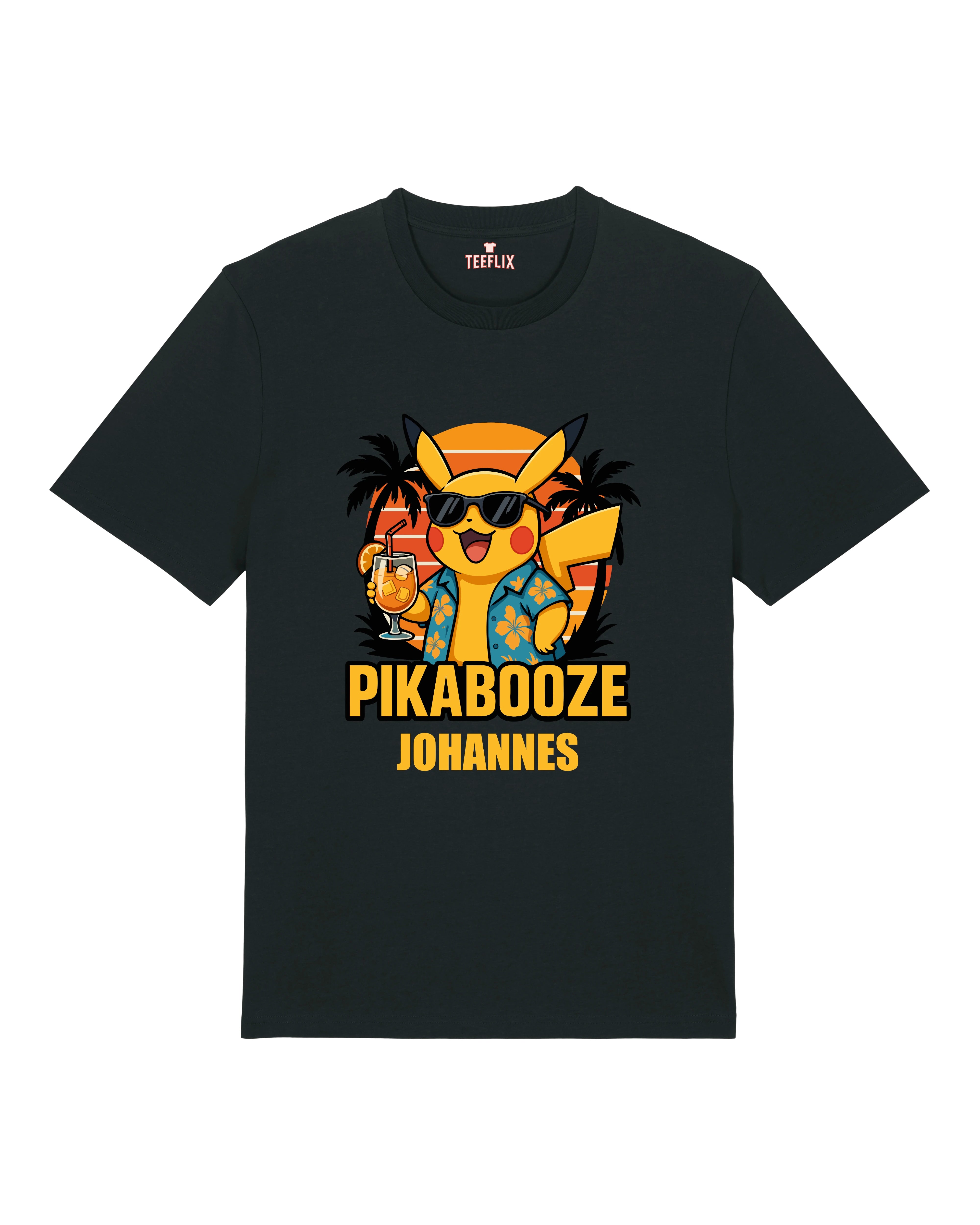 Lustiges JGA Shirt Pikabooze Schwarz – personalisierbares Junggesellenabschied Outfit