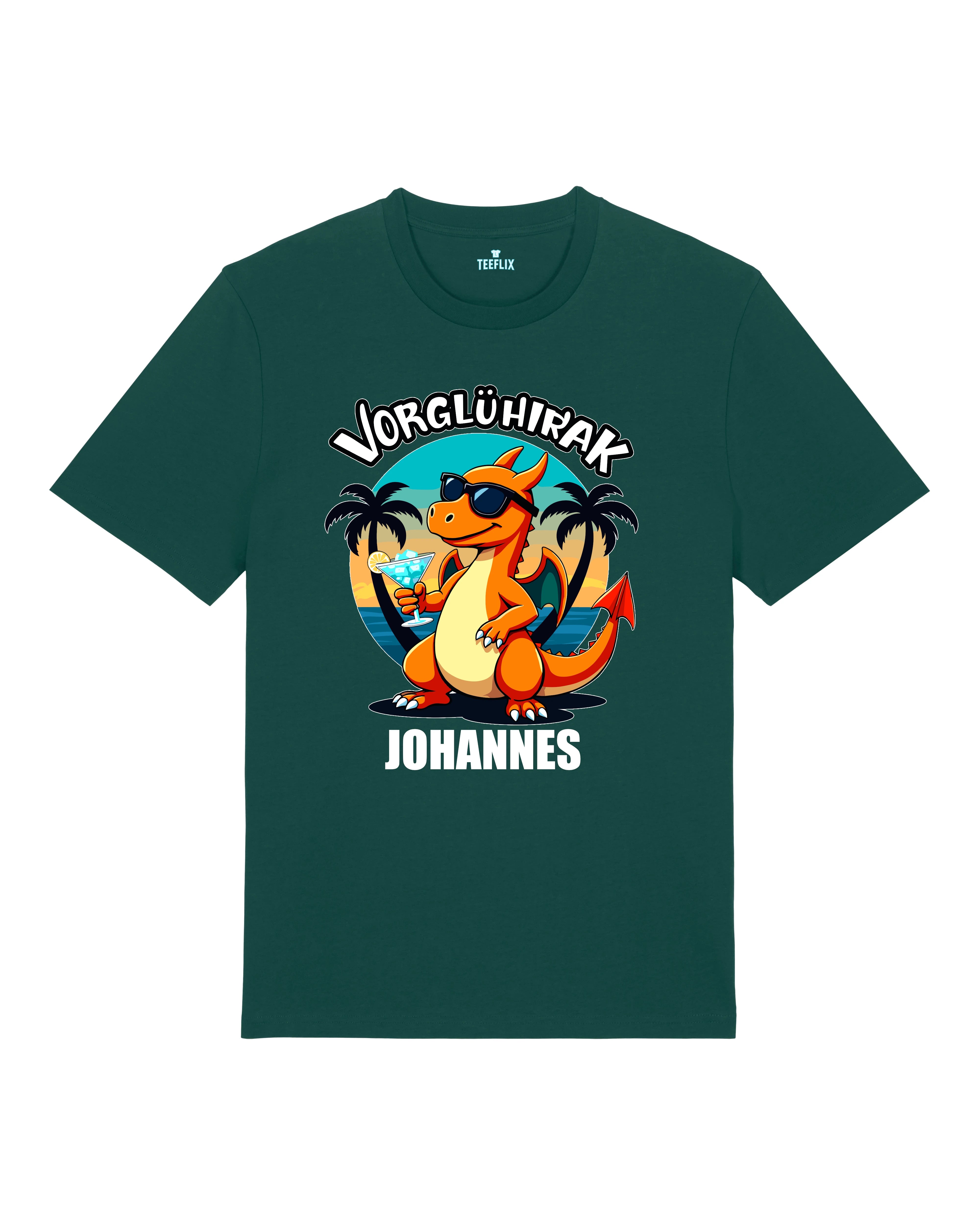 Lustiges JGA Shirt Vorglühirak Grün – personalisiertes Party Shirt
