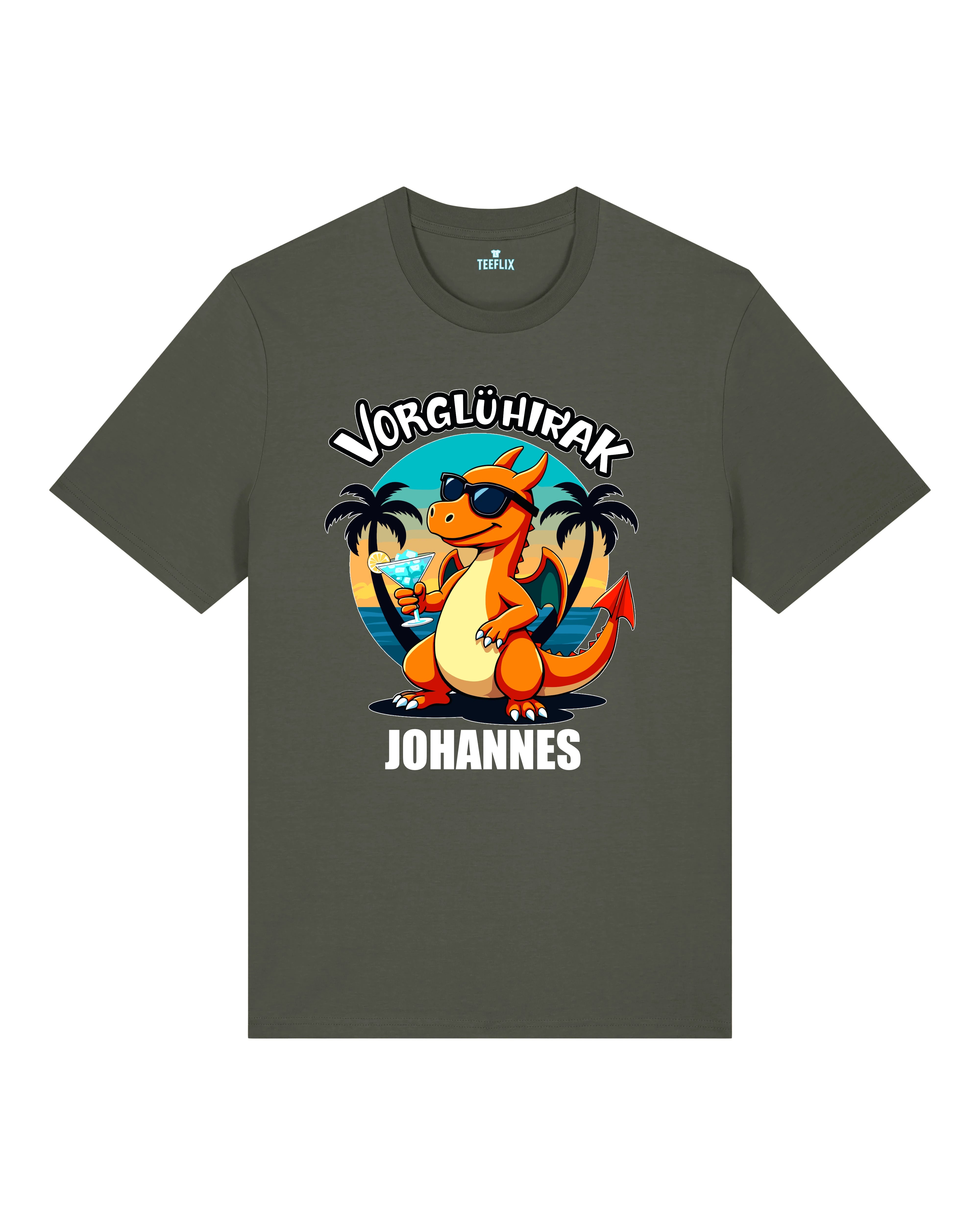 Lustiges JGA Shirt Vorglühirak Khaki – personalisiertes Männer T-Shirt