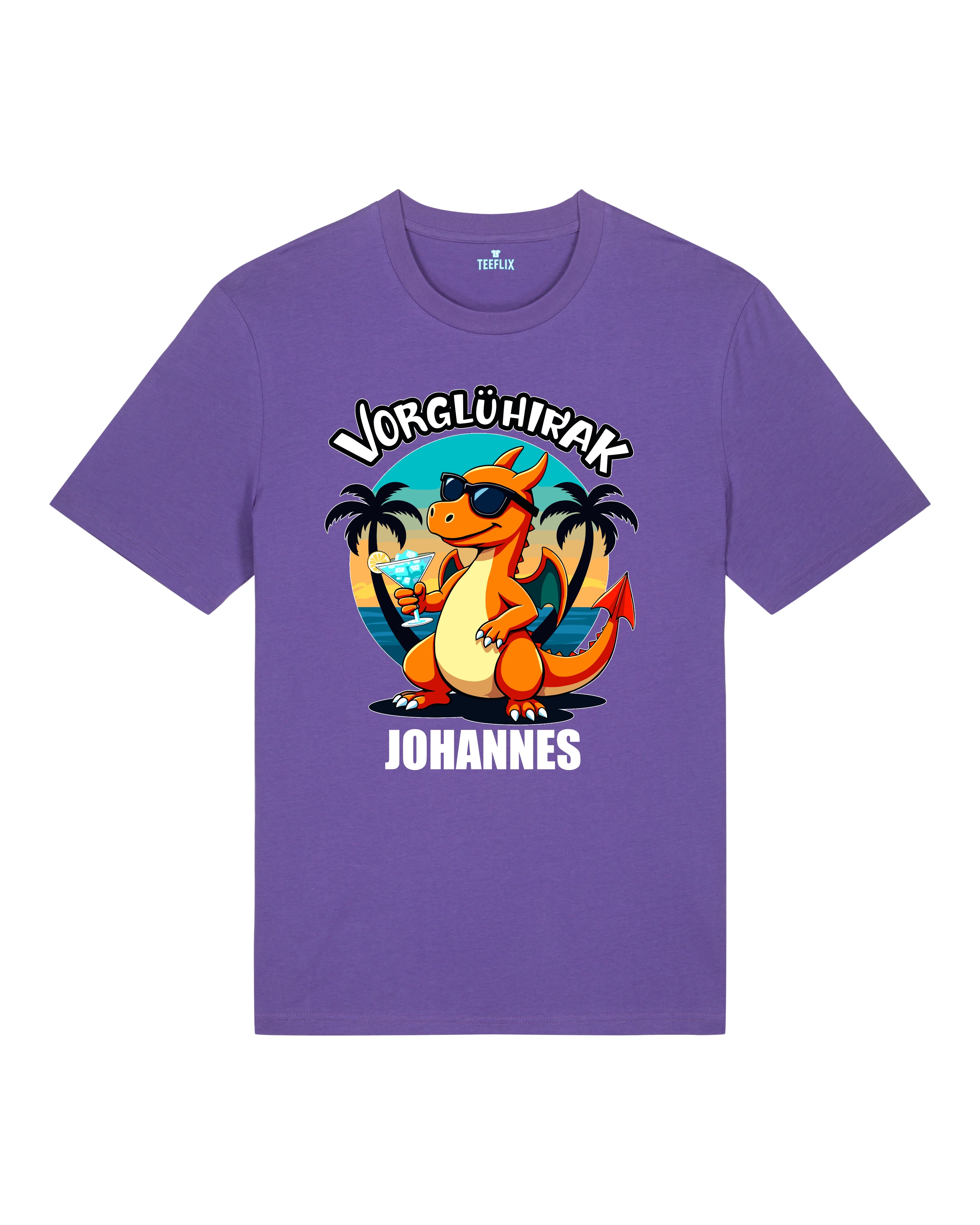 JGA Shirt Lustig Vorglühirak Lila – personalisierbares Junggesellenabschied Shirt