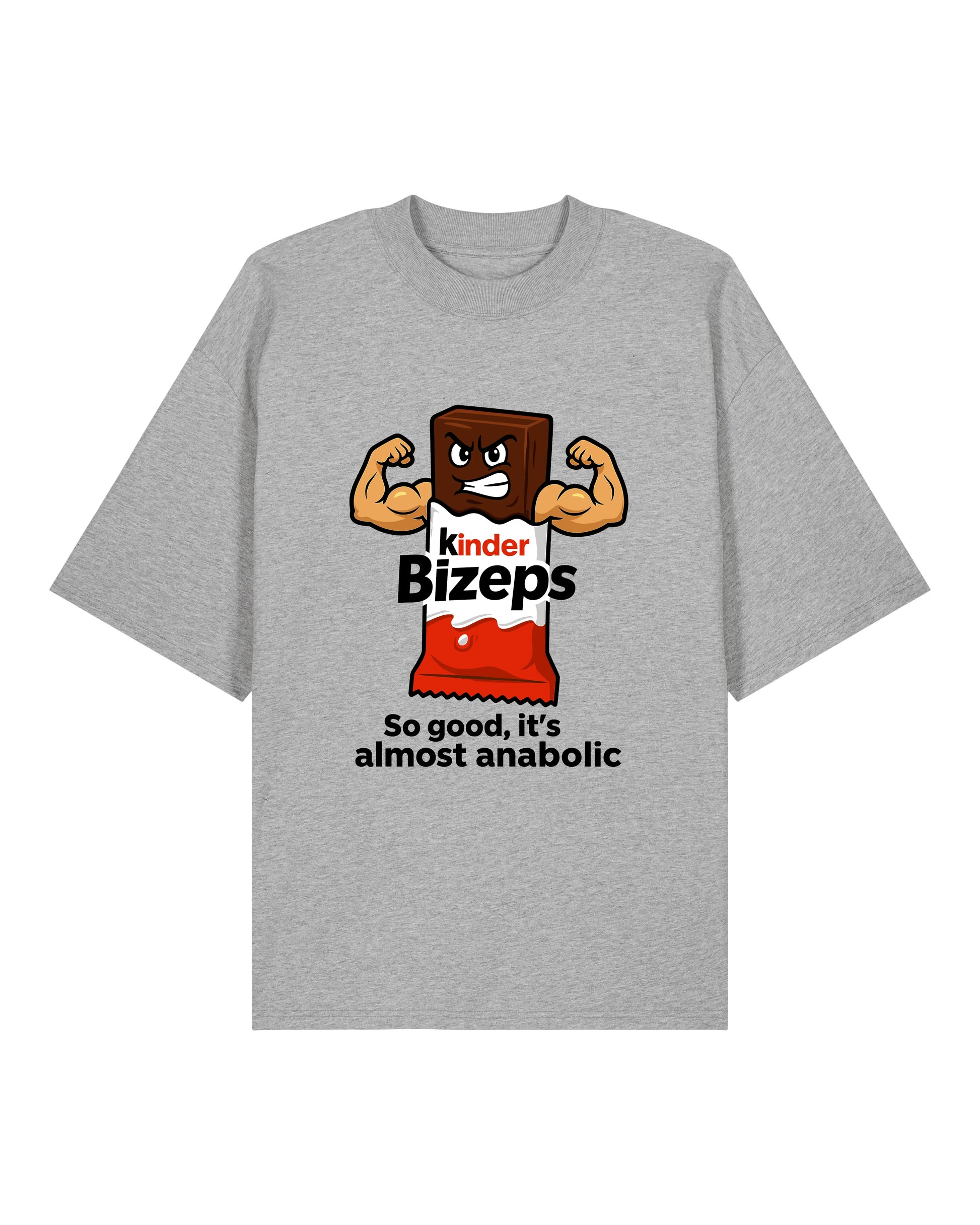 Kinder Bizeps Oversize Pumpcover Shirt in Grau – Fitness T-Shirt mit Bodybuilding Design und humorvollem Print