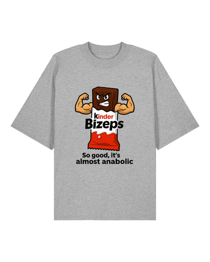 Kinder Bizeps Oversize Pumpcover Shirt in Grau – Fitness T-Shirt mit Bodybuilding Design und humorvollem Print