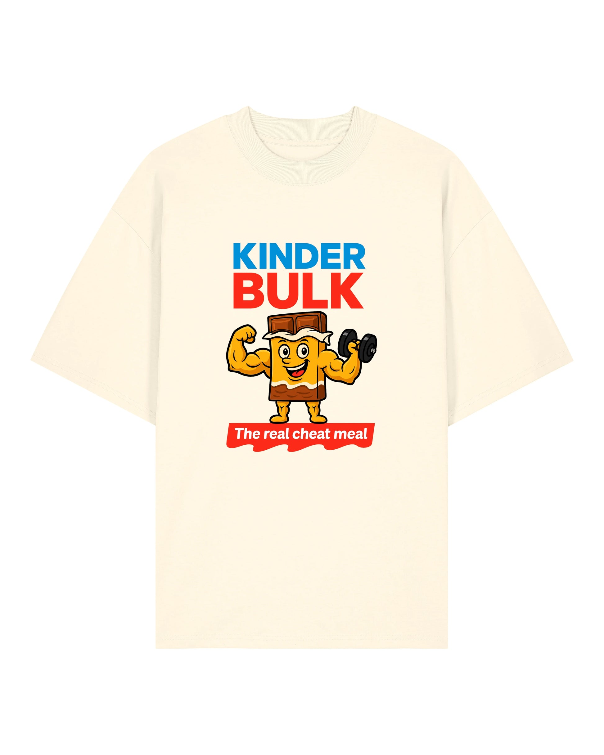 Kinder Bulk Oversize Pumpcover Shirt in Natur – Funny Fitness Shirt mit Bodybuilding Design