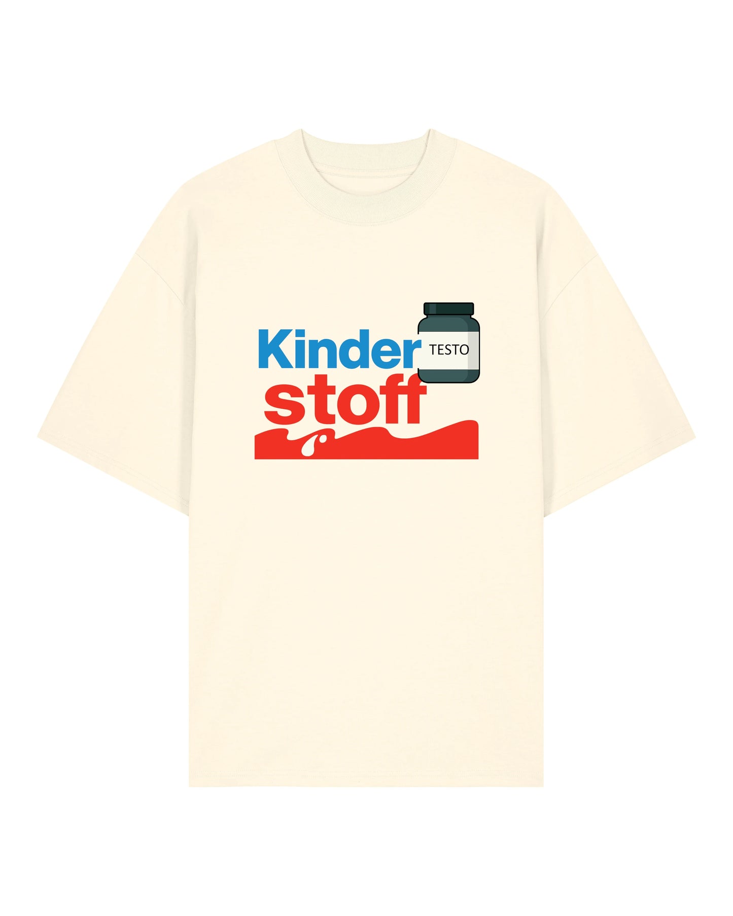 Kinderstoff Pumpcover Oversize Shirt beige mit Testo Print | GhostGym