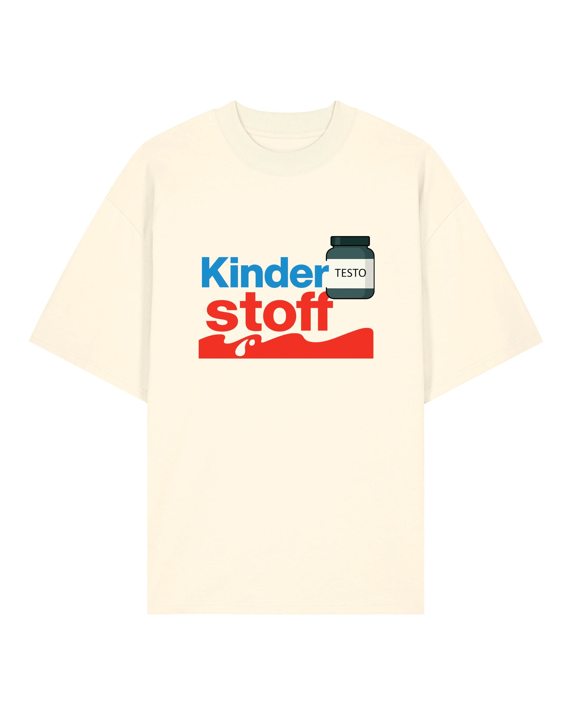 Kinderstoff Pumpcover Oversize Shirt beige mit Testo Print | GhostGym