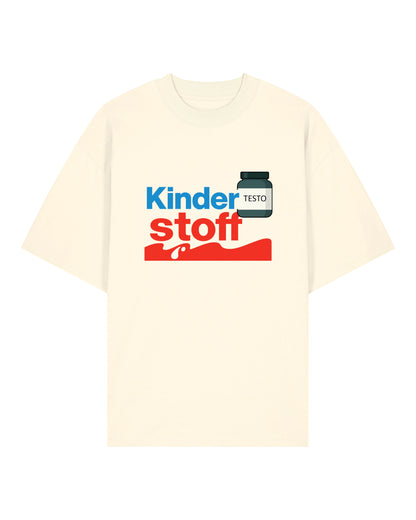 Kinderstoff Pumpcover Oversize Shirt beige mit Testo Print | GhostGym