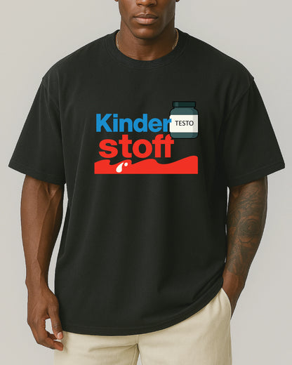 Kinderstoff Pumpcover Oversize Shirt schwarz mit Testo Print | GhostGym