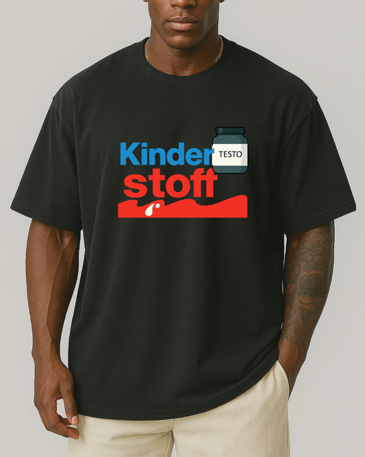 Kinderstoff Pumpcover Oversize Shirt schwarz mit Testo Print | GhostGym