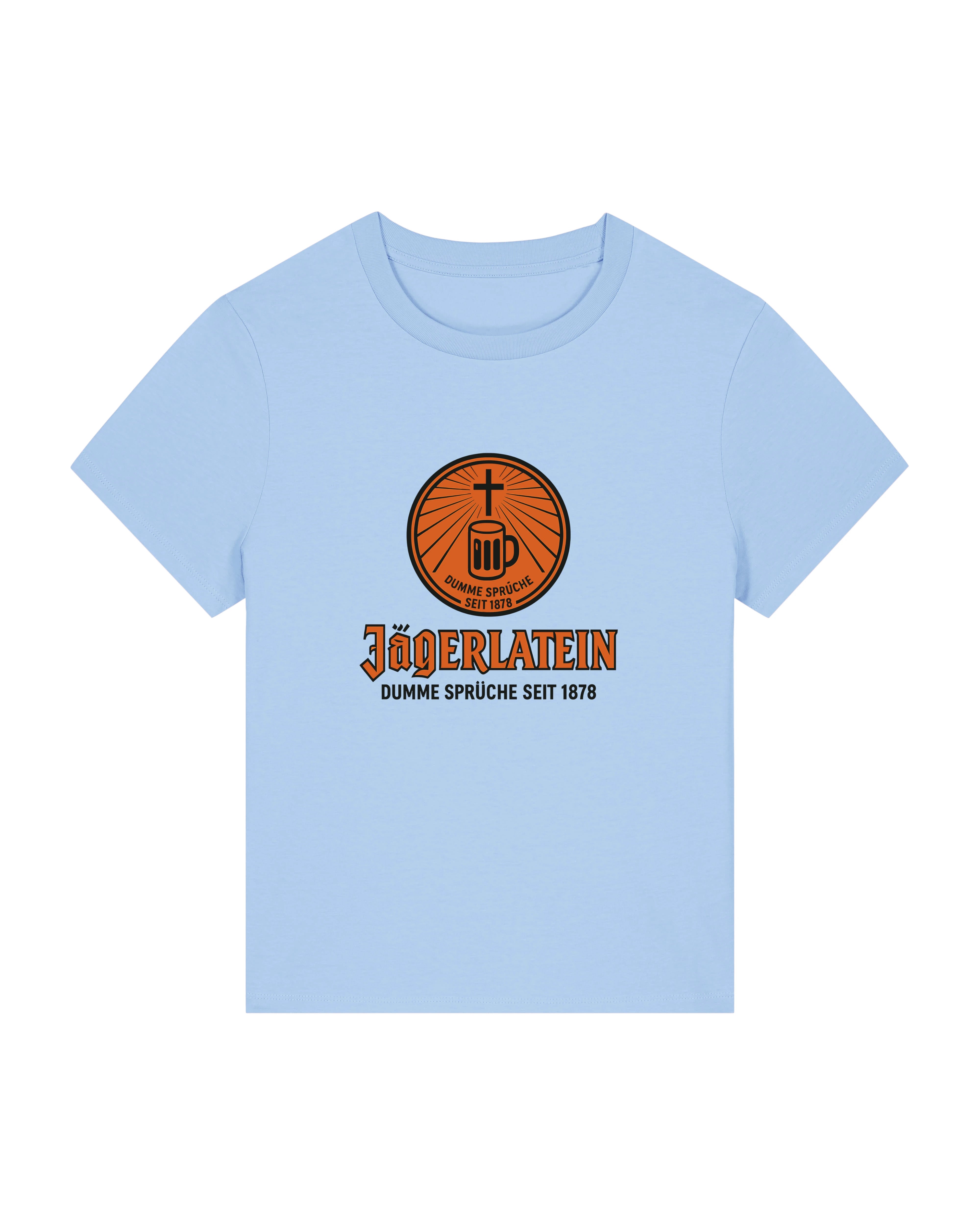 Jägerlatein Damen T-Shirt – Lustiges Sprüche Shirt mit Bier & Kreuz | Teeflix