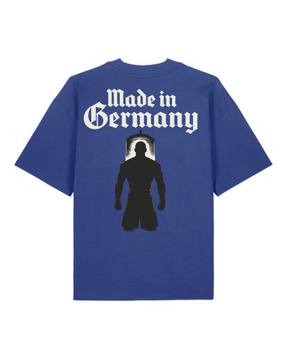 Made in Germany Pump Cover Blau | Teeflix – Fitness Shirt Oversized für Krafttraining & Gym Fans