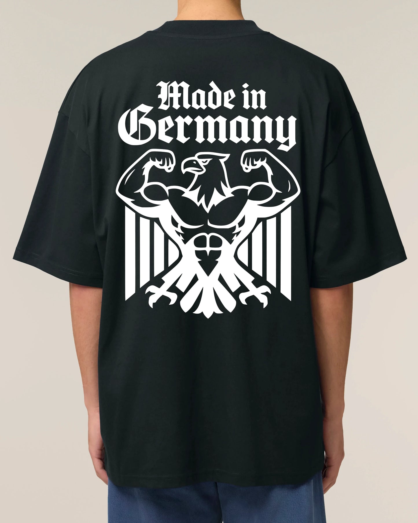 Made in Germany Pump Cover Oversized Shirt Schwarz Gym Teeflix Bio-Baumwolle