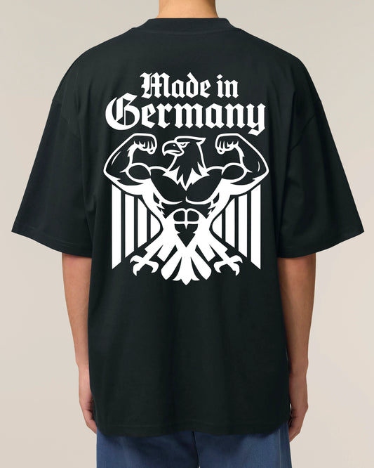 Made in Germany Pump Cover Oversized Shirt Schwarz Gym Teeflix Bio-Baumwolle