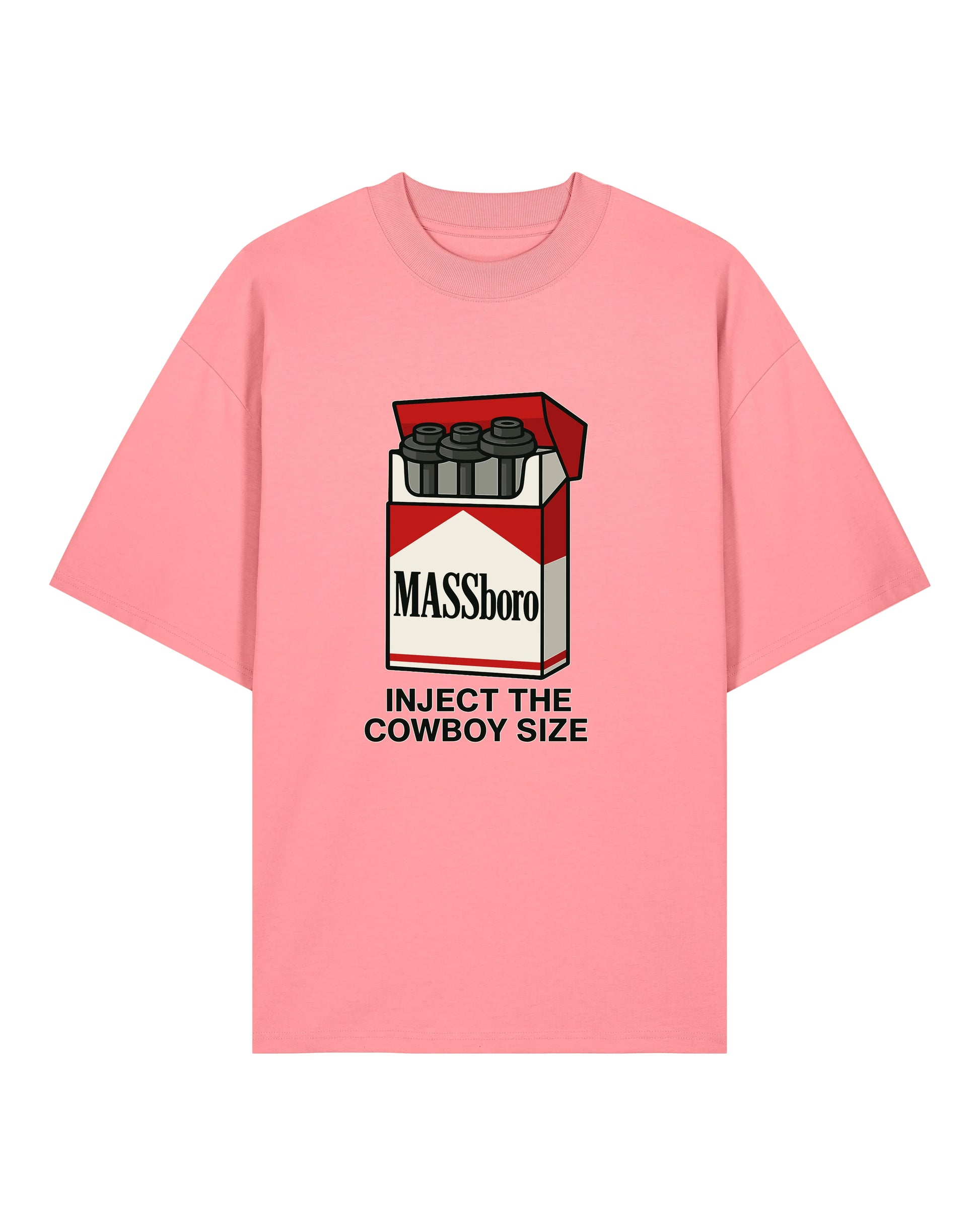 MASSboro Oversize Pumpcover Shirt in Pink – lustiges Oversize Shirt mit Bodybuilding Motiv