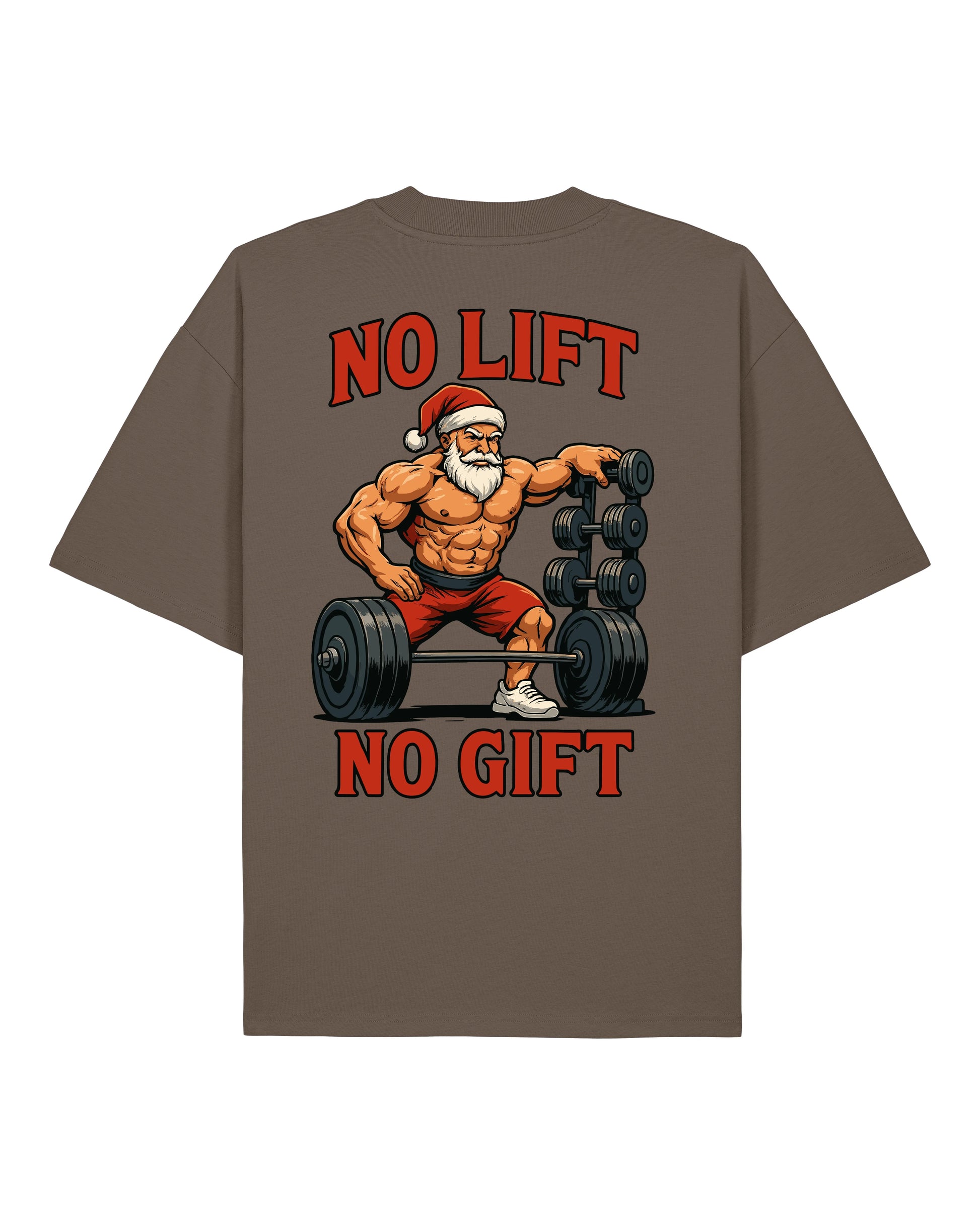 Bodybuilding Shirt No Lift No Gift Braun | Lustiges Oversized Gym Shirt | Teeflix