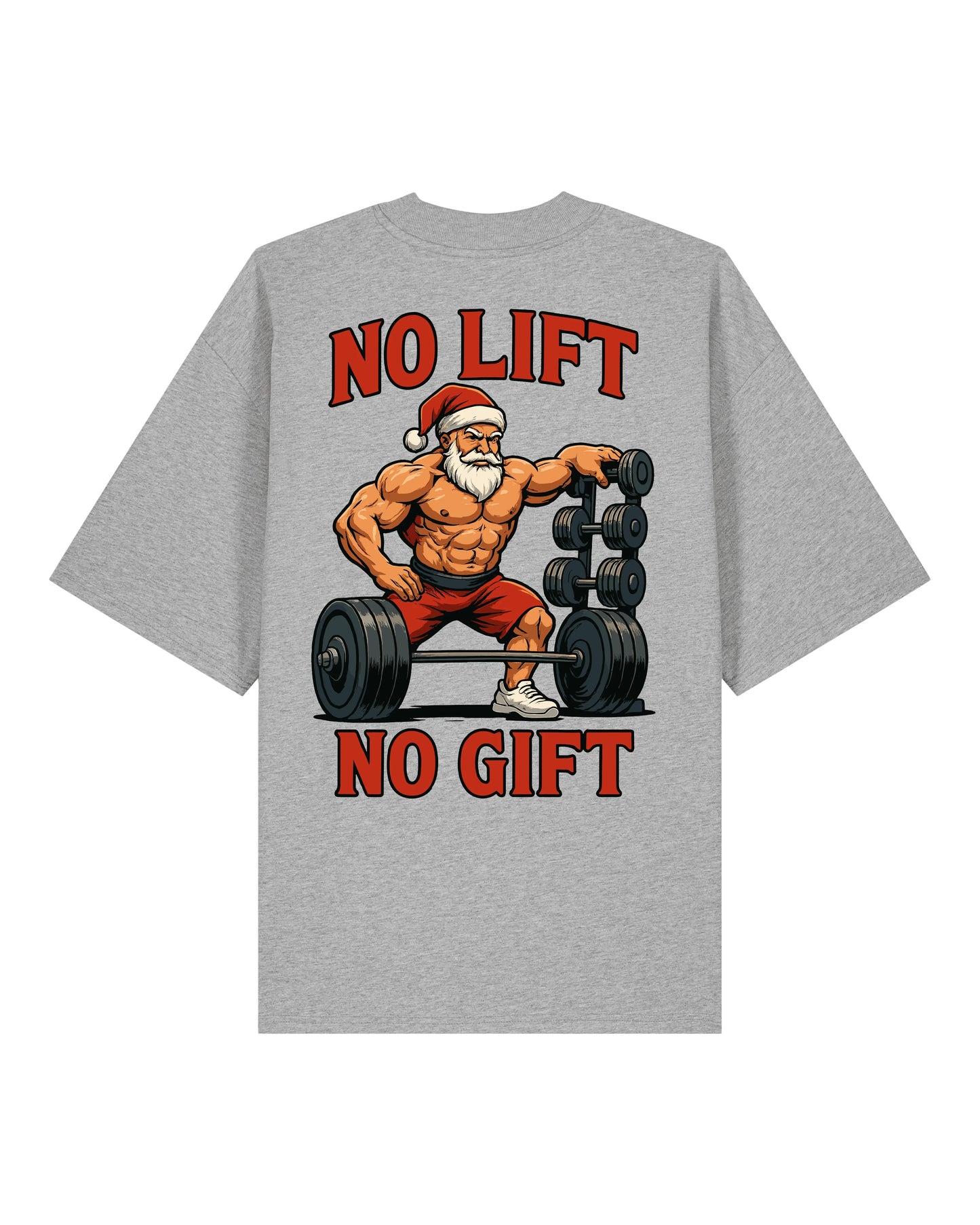 Oversized Pump Cover Shirt Grau No Lift No Gift | Lustiges Gym Shirt | Teeflix
