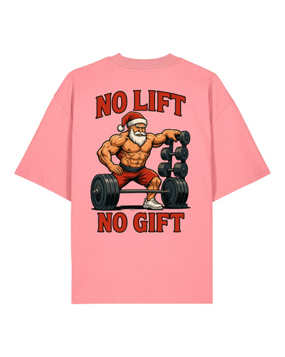 Lustiges Fitness Shirt No Lift No Gift Rosa | Oversized Pump Cover | Teeflix