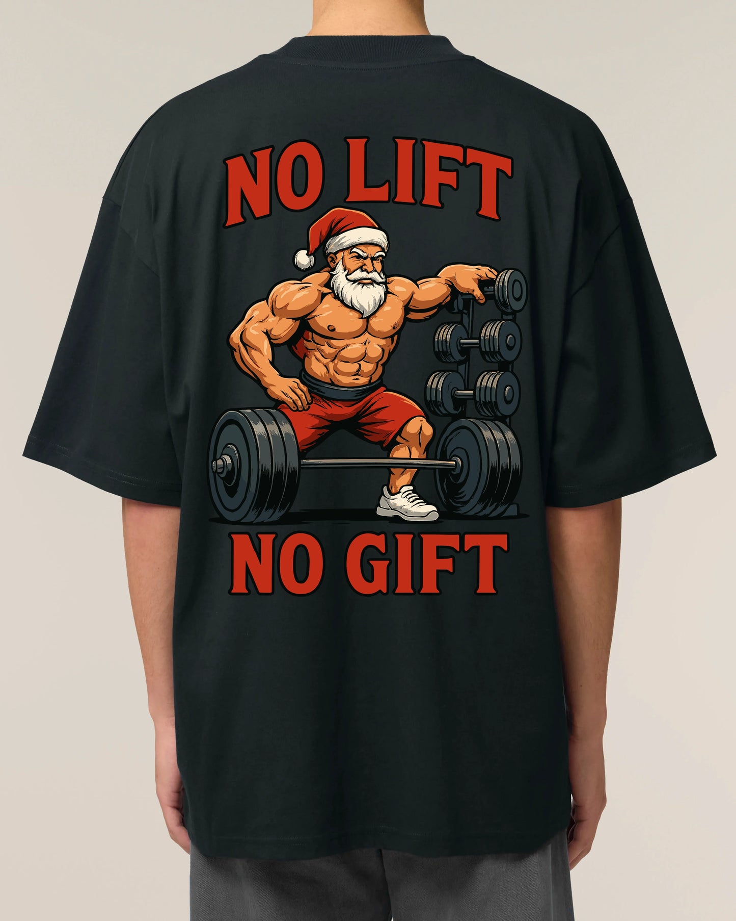 Lustiges Gym Shirt No Lift No Gift Schwarz | Oversized Pump Cover | Teeflix