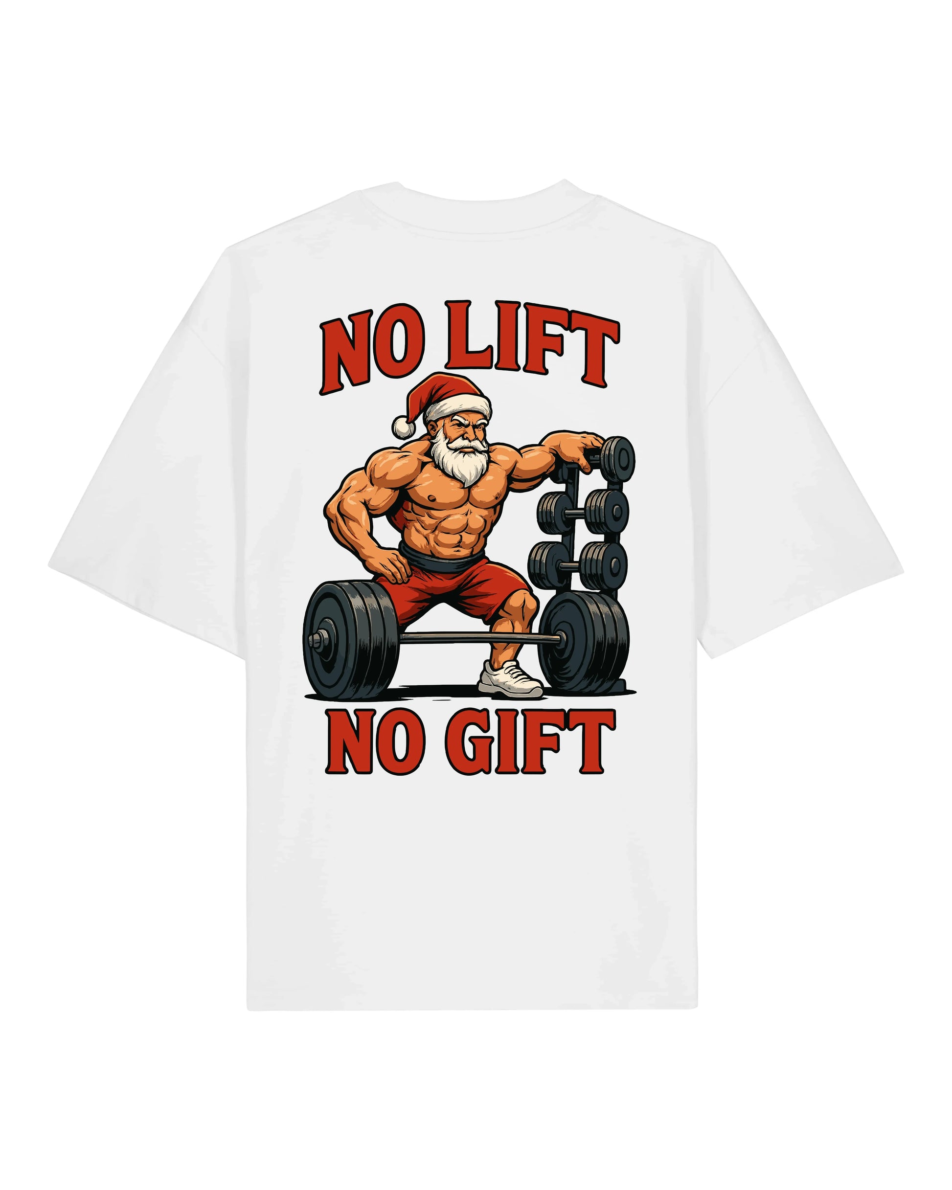 Fitness Shirt No Lift No Gift Weiß | Oversized Gym Pump Cover | Teeflix