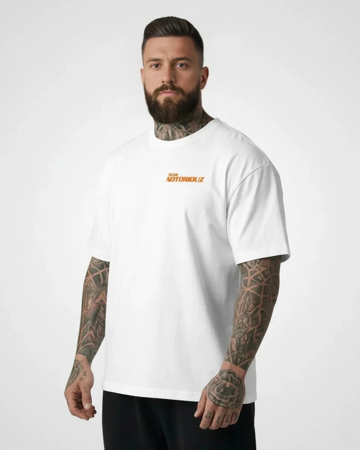 LOGO OVERSIZED TEE WHITE ORANGE
