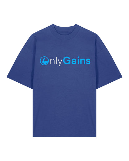 Oversize T-Shirt OnlyGains blau, Gym Wear, Fitness Oversize Shirt, Training Streetwear