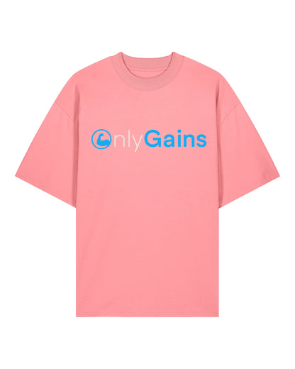 Oversize T-Shirt OnlyGains pink, Fitness Shirt, Gym Streetwear, Bodybuilding Mode