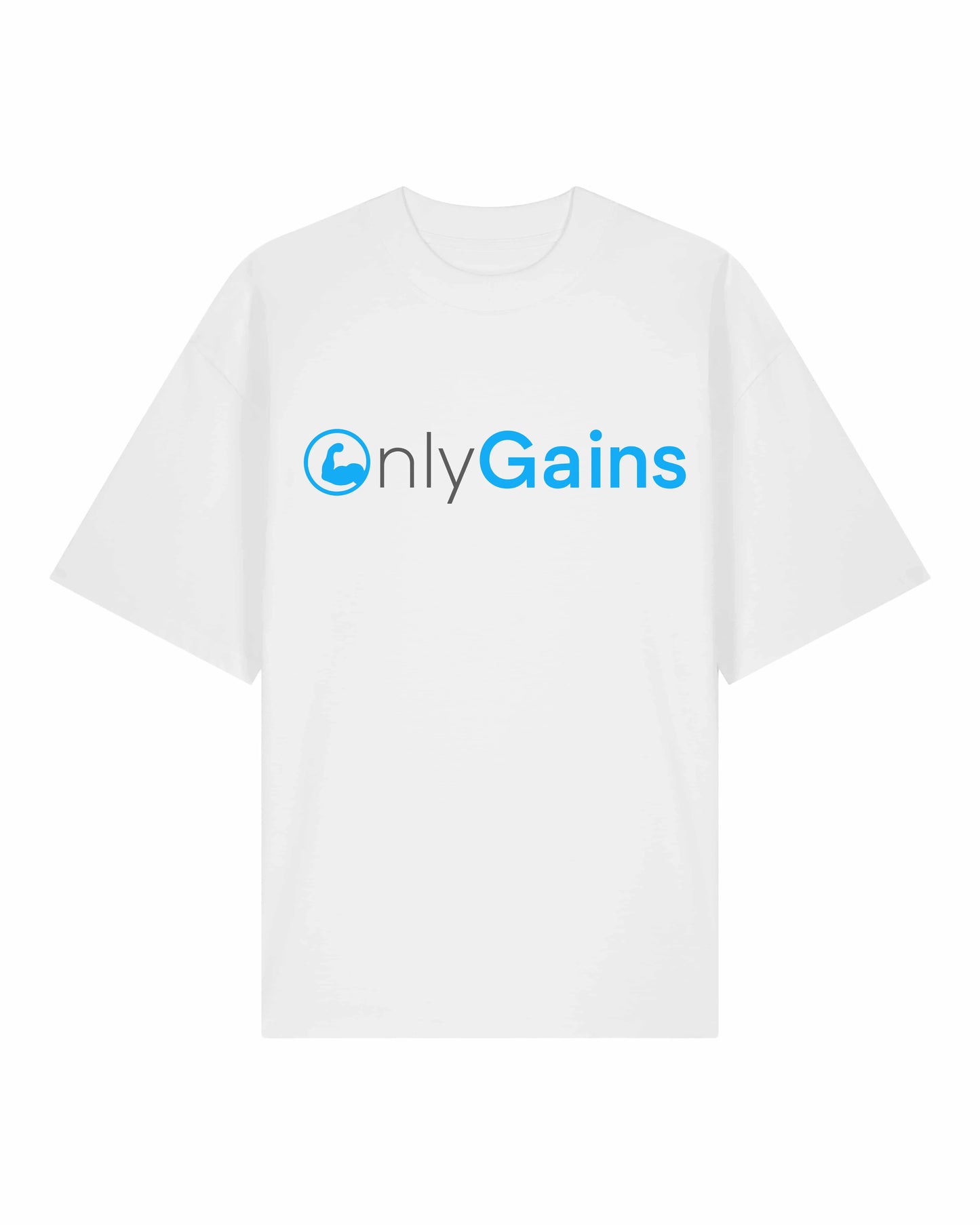 Oversize T-Shirt OnlyGains weiß, Sport Shirt, Gym Lifestyle, Fitness Streetwear