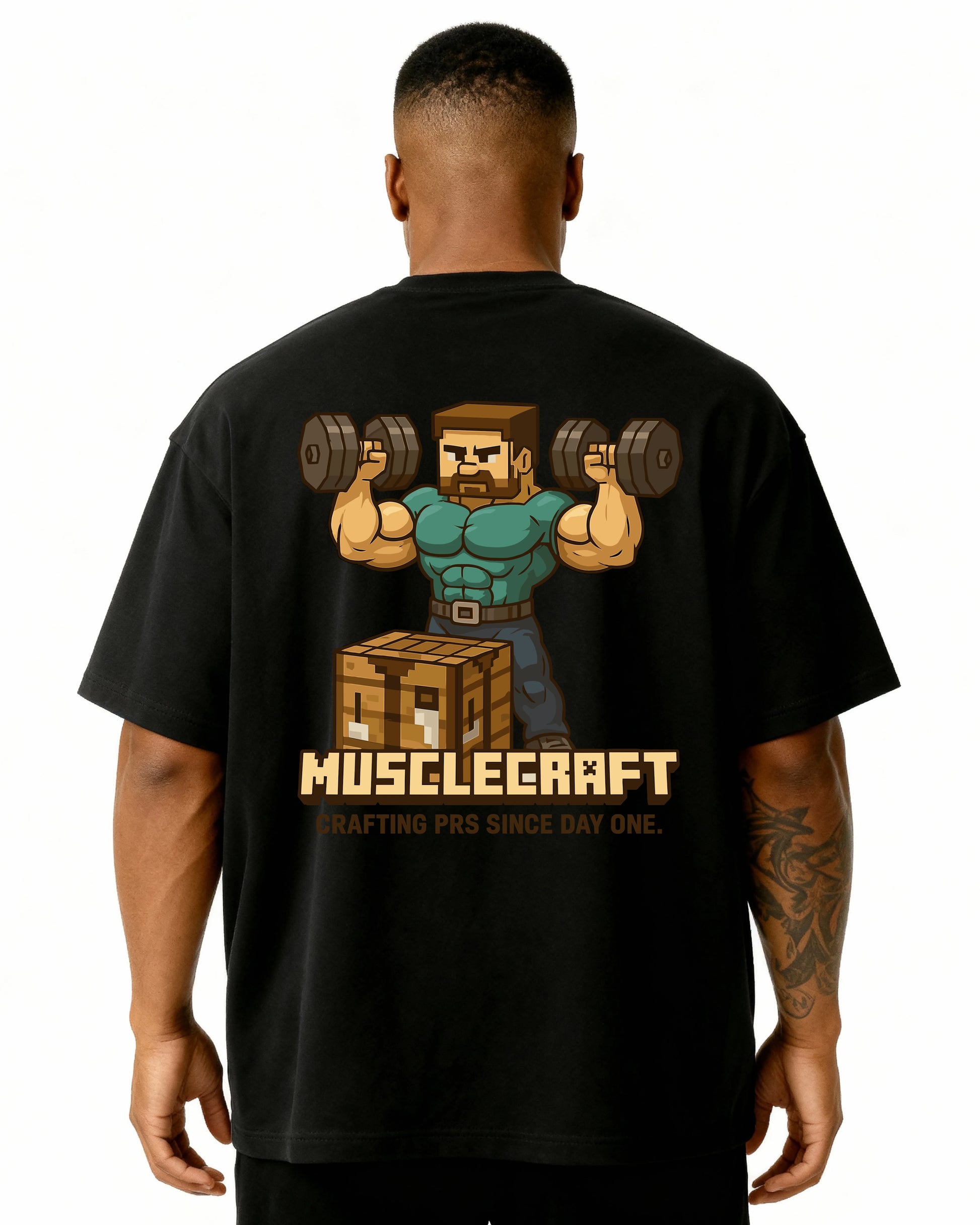 Gaming-inspiriertes Oversized Pumpcover im MuscleCraft-Design – perfekt für Gamer & Lifter.
